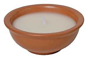 Seasonal Trends Y2646/Y2404 Terracotta Candle, Bowl, Terracotta, Citronella, 34 to 39 hrs Burn Time Carton, Pack of 18