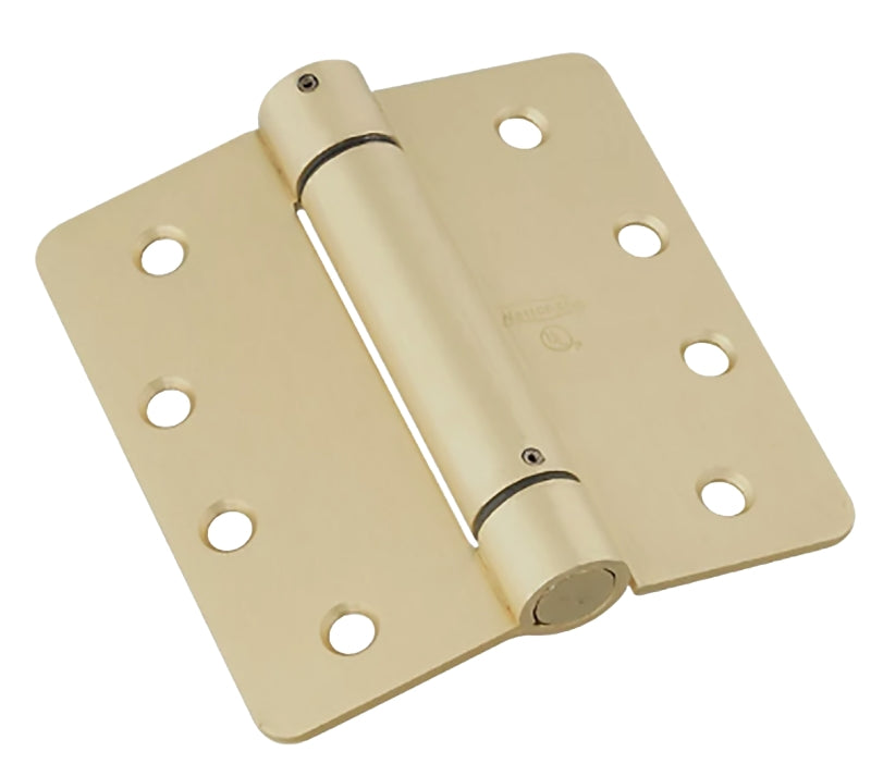 National Hardware N185-207 Spring Hinge, Cold Rolled Steel, Brass, Wall Mounting, 37 lb