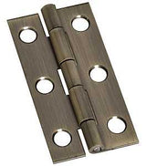 National Hardware N211-243 Decorative Narrow Hinge, 2 in H Door Leaf, 0.04 in Thick Door Leaf, Brass, Antique Brass