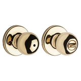 Kwikset 300P3CP Privacy Door Knob, Polished Brass