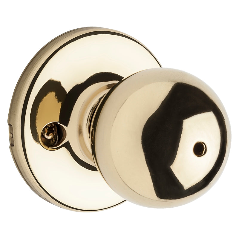 Kwikset 300P3CP Privacy Door Knob, Polished Brass