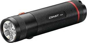 Coast 19286 Dual Color Flashlight, AAA Battery, Alkaline Battery, LED Lamp, 315 Lumens, Bulls-Eye Spot Beam, Black