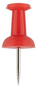 National Hardware V2503 Series N259-721 Push Pin, Polyethylene/Zinc, Red