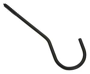 National Hardware V2666 Series N275-198 Ceiling Hook, 6 in L, Steel, Black