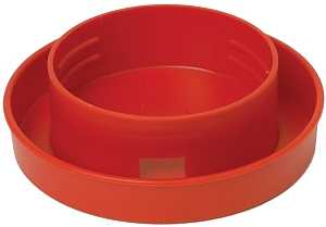 Little Giant 730 Poultry Waterer Base, 4 in Dia, 1-1/4 in H, 1 qt Capacity, Polystyrene, Red, Pack of 24