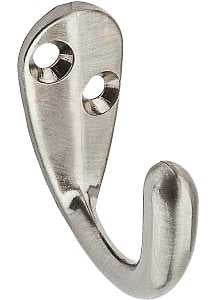 National Hardware V162 N325-506 Cloth Hook, 35 lb, 1-Hook, Zinc, Satin Nickel, 2/PK