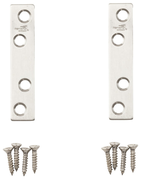 National Hardware N348-367 Mending Brace, 3 in L, 5/8 in W, Stainless Steel, Screw Mounting