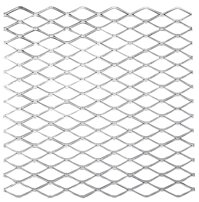 Stanley Hardware 4075BC Series N301-598 Expanded Grid Sheet, 13 Thick Material, 12 in W, 12 in L, Steel, Plain