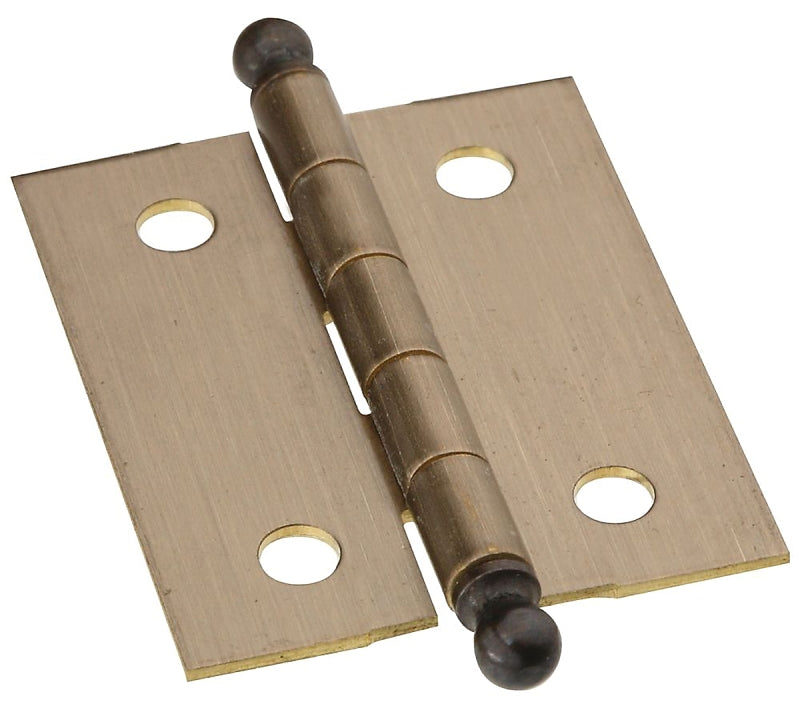 National Hardware N213-538 Decorative Hinge, 2 in L x 1-1/4 in W Dimensions, 1-1/2 in H Door Leaf, Brass, 5 lb