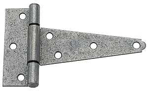 National Hardware N129-395 T-Hinge, 5 in H Frame Leaf, Steel, Galvanized, 48 lb