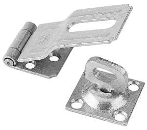 National Hardware V32 Series N103-044 Safety Hasp, 3-1/4 in L, 1-1/2 in W, Galvanized Steel, 0.41 in Dia Shackle