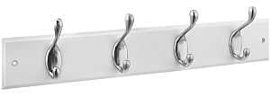 National Hardware B8170 S827-147 Hook Rail, 4-Hook, Wood, Satin Nickel