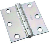 National Hardware N140-434 Utility Hinge, 2-1/2 in W Frame Leaf, 0.09 in Thick Frame Leaf, Steel, Zinc, Riveted Pin