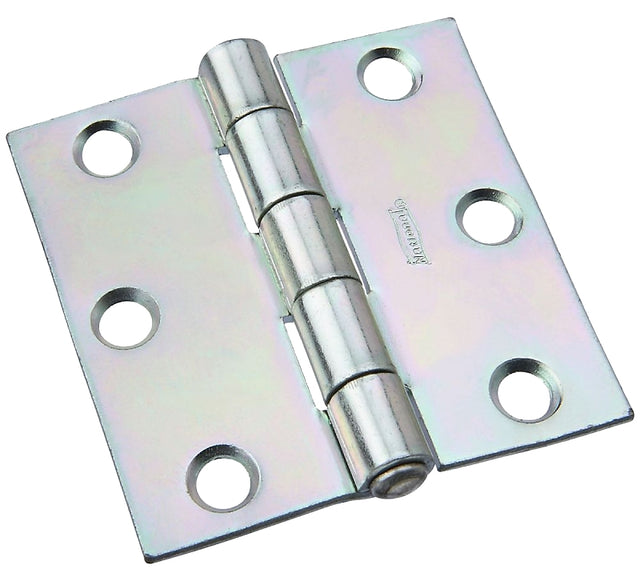 National Hardware N140-434 Utility Hinge, 2-1/2 in W Frame Leaf, 0.09 in Thick Frame Leaf, Steel, Zinc, Riveted Pin