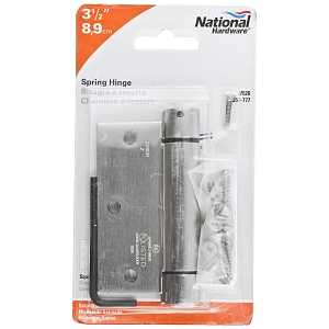 National Hardware N350-777 Spring Hinge, Cold Rolled Steel, Satin Nickel, 30 lb