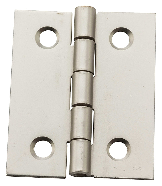 National Hardware N211-014 Decorative Broad Hinge, 1-1/2 in H Door Leaf, 1/32 in Thick Door Leaf, Steel, Satin Nickel