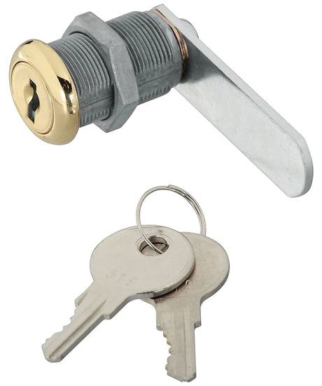 National Hardware V825 Series N239-186 Utility Lock, Keyed Lock, Y13 Yale, B1 Cole Keyway, Steel/Zinc, Brass