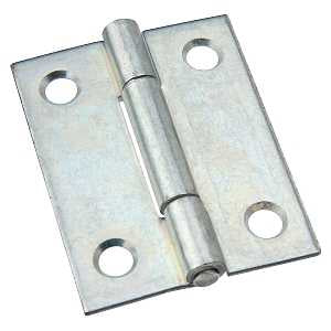 National Hardware N146-142 Utility Hinge, 2 in W Frame Leaf, 0.056 in Thick Frame Leaf, Steel, Zinc, Mortise Mounting