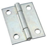 National Hardware N146-142 Utility Hinge, 2 in W Frame Leaf, 0.056 in Thick Frame Leaf, Steel, Zinc, Mortise Mounting