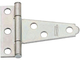 National Hardware N128-421 T-Hinge, 1.81 in W Frame Leaf, 0.54 in H Frame Leaf, Steel, Zinc, Tight Pin, 18 lb