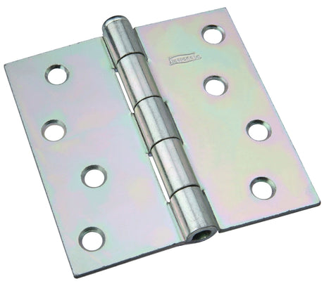 National Hardware N140-020 Broad Hinge, 4 in W Frame Leaf, 0.11 in Thick Frame Leaf, Steel, Zinc, Removable, Loose Pin