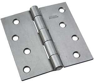 National Hardware N140-681 Utility Hinge, 4 in W Frame Leaf, 0.11 in Thick Frame Leaf, Steel, Steel, Riveted Pin, 70 lb