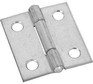 National Hardware N146-027 Utility Hinge, 1-1/2 in W Frame Leaf, 0.045 in Thick Frame Leaf, Aluminum/Cold Rolled Steel