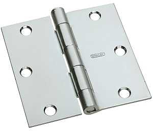 National Hardware N830-196 Door Hinge, Steel, Zinc, Full-Mortise Mounting