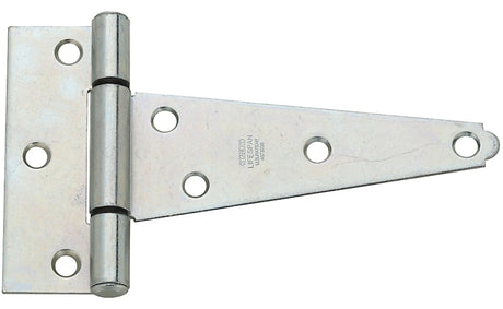 National Hardware N129-080 T-Hinge, 3-3/4 in W Frame Leaf, 1.37 in H Frame Leaf, Steel, Zinc, Tight Pin