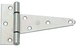 National Hardware N129-189 T-Hinge, 4-1/4 in W Frame Leaf, 1.565 in H Frame Leaf, Steel, Zinc, Tight Pin, 48 lb