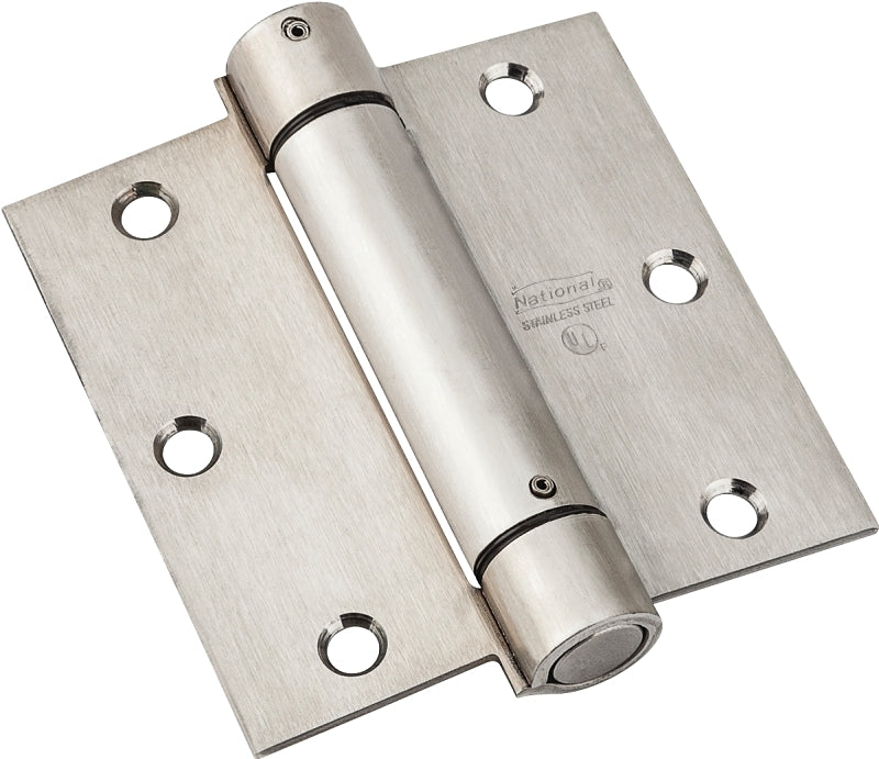 National Hardware N350-785 Spring Hinge, Stainless Steel, Zinc, 30 lb