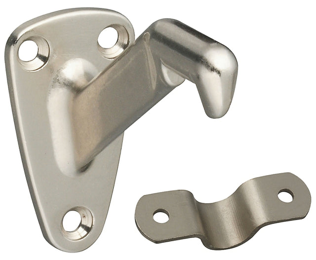 National Hardware N325-548 Handrail Bracket with Strap, 250 lb, Zinc, Satin Nickel