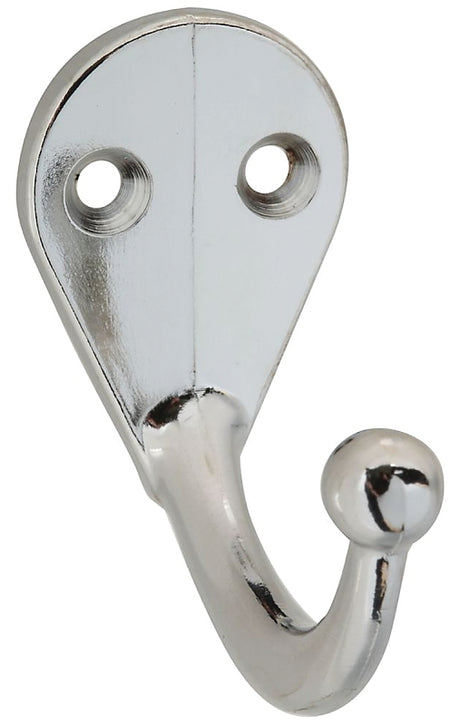 National Hardware V162 N274-167 Cloth Hook, 35 lb, 1-Hook, Zinc, Chrome, 2/PK