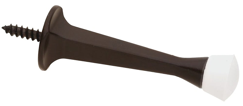 National Hardware N331-355 Door Stop, 1 in Dia Base, 3 in Projection, Die-Cast Zinc/Plastic/Rubber, Oil-Rubbed Bronze