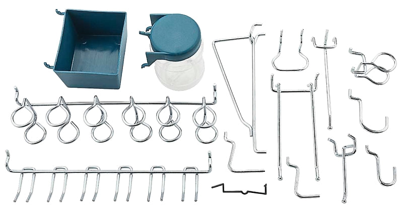 National Hardware N112-058 Peg Hook Assortment, 1/8, 1/4 in Opening, Steel, Zinc