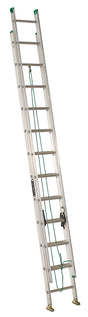 Louisville AE4224PG Extension Ladder, 286 in H Reach, 225 lb, 24-Step, 1-1/2 in D Step, Aluminum