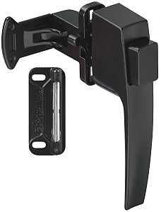 National Hardware V1326 Series N178-392 Pushbutton Latch, Black, 1-3/4 in Hole Spacing, Zinc, 5/8 to 2 in Thick Door