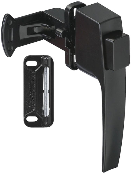 National Hardware V1326 Series N178-392 Pushbutton Latch, Black, 1-3/4 in Hole Spacing, Zinc, 5/8 to 2 in Thick Door