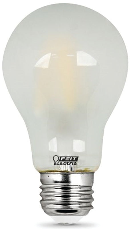 Feit Electric A1940/LED/2 LED Lamp, General Purpose, A19 Lamp, 40 W Equivalent, E26 Lamp Base, Dimmable, Frosted