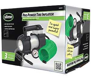 Slime Pro Power 40031 Tire Inflator, 12 V, 0 to 150 psi Pressure, Dial Gauge