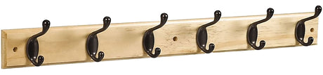 National Hardware DPV8170 S812-982 Hook Rail, 6-Hook, Wood, Oil-Rubbed Bronze