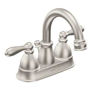 Moen WS84667SRN Bathroom Faucet, 1.2 gpm, 2-Faucet Handle, Metal, Brushed Nickel, Lever Handle, High Arc Spout