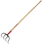 Razor-Back 75212 Manure/Refuse Hook with Handle, 8-1/4 in W, 9-1/2 in L, 6 in L Tine, 4-Tine, Wood Handle