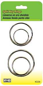 Hy-Ko KC228 Key Ring, Split Ring, 1, 1-1/2, 1-1/4, 3/4 in Ring, Pack of 5