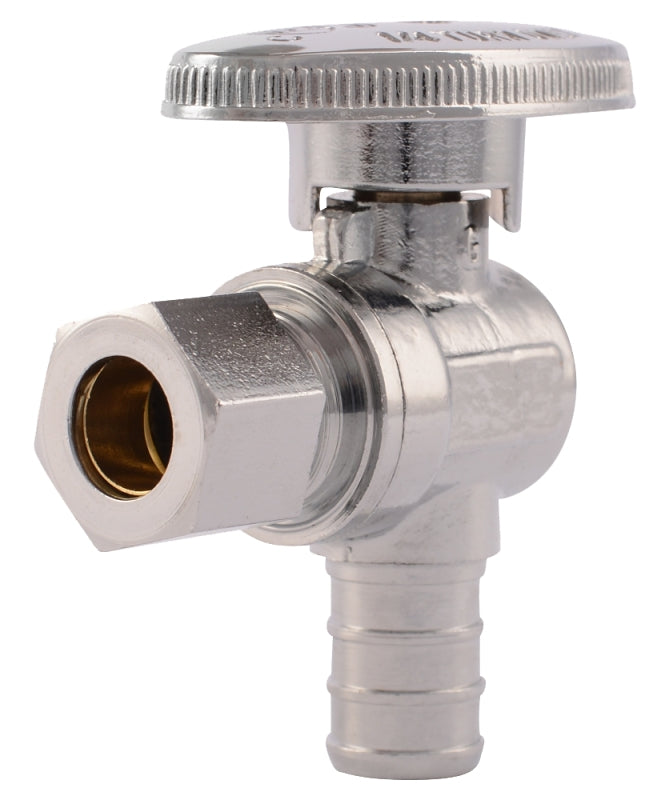 SharkBite 23058LF Angle Stop Valve, 1/2 x 3/8 in Connection, Compression, 80 to 160 psi Pressure, Brass Body