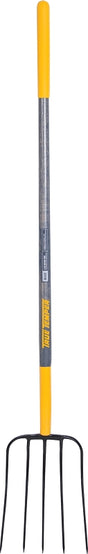 True Temper 2812300 Manure Fork, Oval Tine, Steel Tine, Hardwood Handle, Cushion End Grip Handle, 48 in L Handle