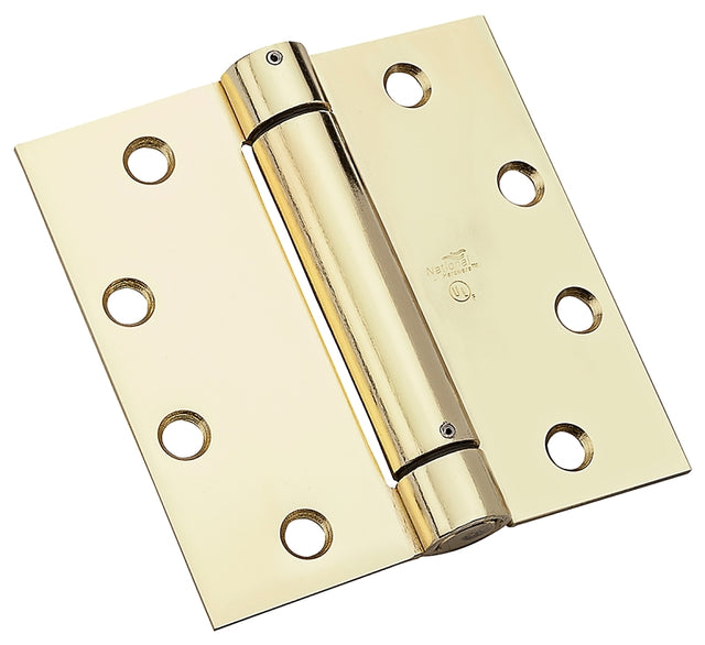 National Hardware 2060R Series N236-154 Spring Hinge, Steel, Bright Brass, 50 lb, Pack of 6