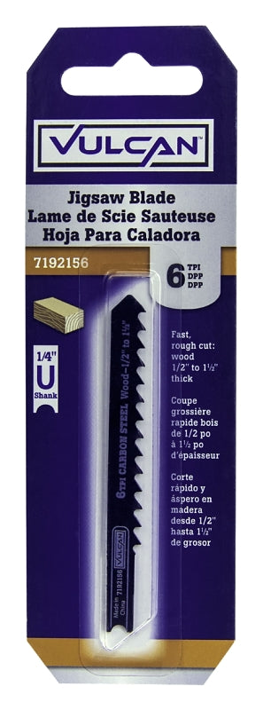 Vulcan 822441OR Jig Saw Blade, 3 in L, 6 TPI