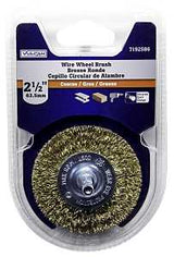 Vulcan 321741OR Wire Wheel Brush, 2-1/2 in Dia, 1/4 in Arbor/Shank