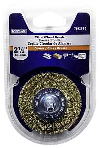 Vulcan 321741OR Wire Wheel Brush, 2-1/2 in Dia, 1/4 in Arbor/Shank